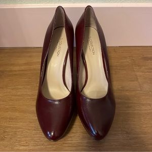 TJ Collection Burgundy Leather High Heel Pumps Sz 9